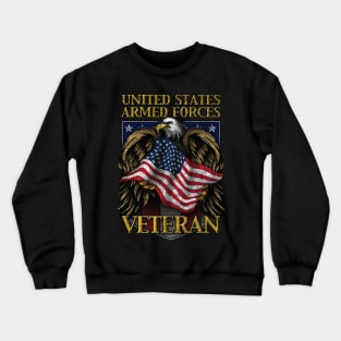 United States Armed Forces Veteran Shield with Eagle and Flag Crewneck Sweatshirt